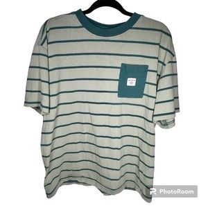 PacSun Pacific Sunwear Loden Stripe Pocket T-Shirt Green Men’s Size Medium